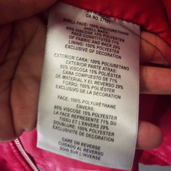 Levi's Strauss, Women's, Faux-Leather, Moto Jacket, Size M, Color Red - Picture 8 of 8